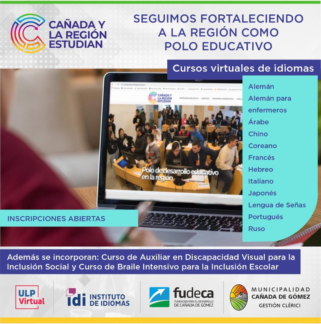 INSCRIPCIONES ABIERTAS A CURSOS VIRTUALES DE IDIOMAS.